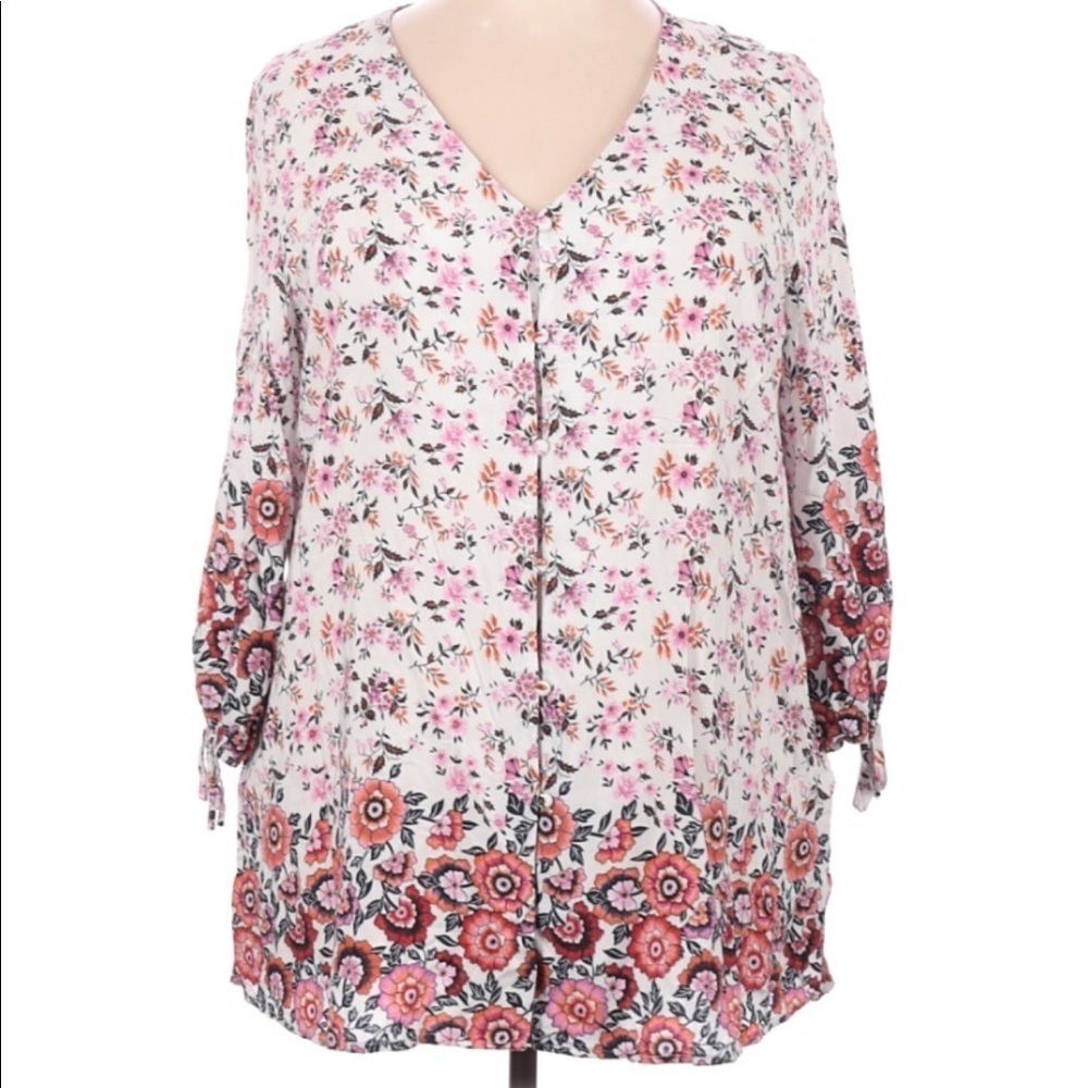 Weekend by Suzanne Betro pls size 2X floral top - Picture 3 of 8